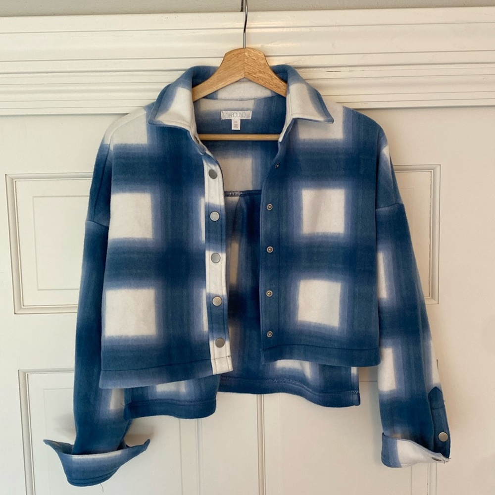Button up crop flannel shirt / shacket